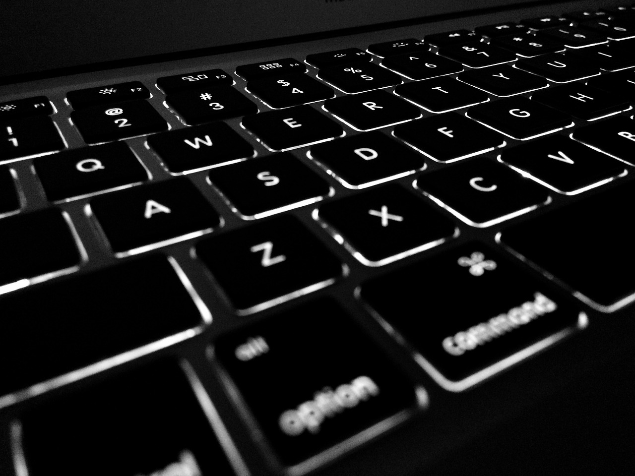 computer, keyboard, typing, electronics, illuminated, keys, laptop, letters, technology, type, monochrome, black and white, close up, keyboard, keyboard, keyboard, keyboard, keyboard, typing, typing